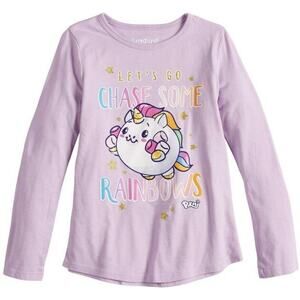 Jumping Beans Lilac Pikmi Unicorn Stars Rainbow Long Sleeve Girls' Top Size 5